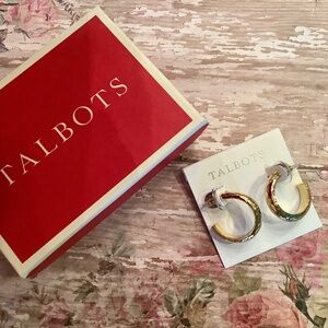 Talbots Hammered Gold Hoop Earrings